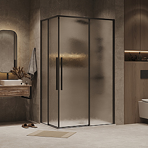 Душевой уголок Grossman Galaxy 90х80 300.K33.01.9080.21.02 стекло шиншилла/профиль черный матовый купить в интернет-магазине Sanbest