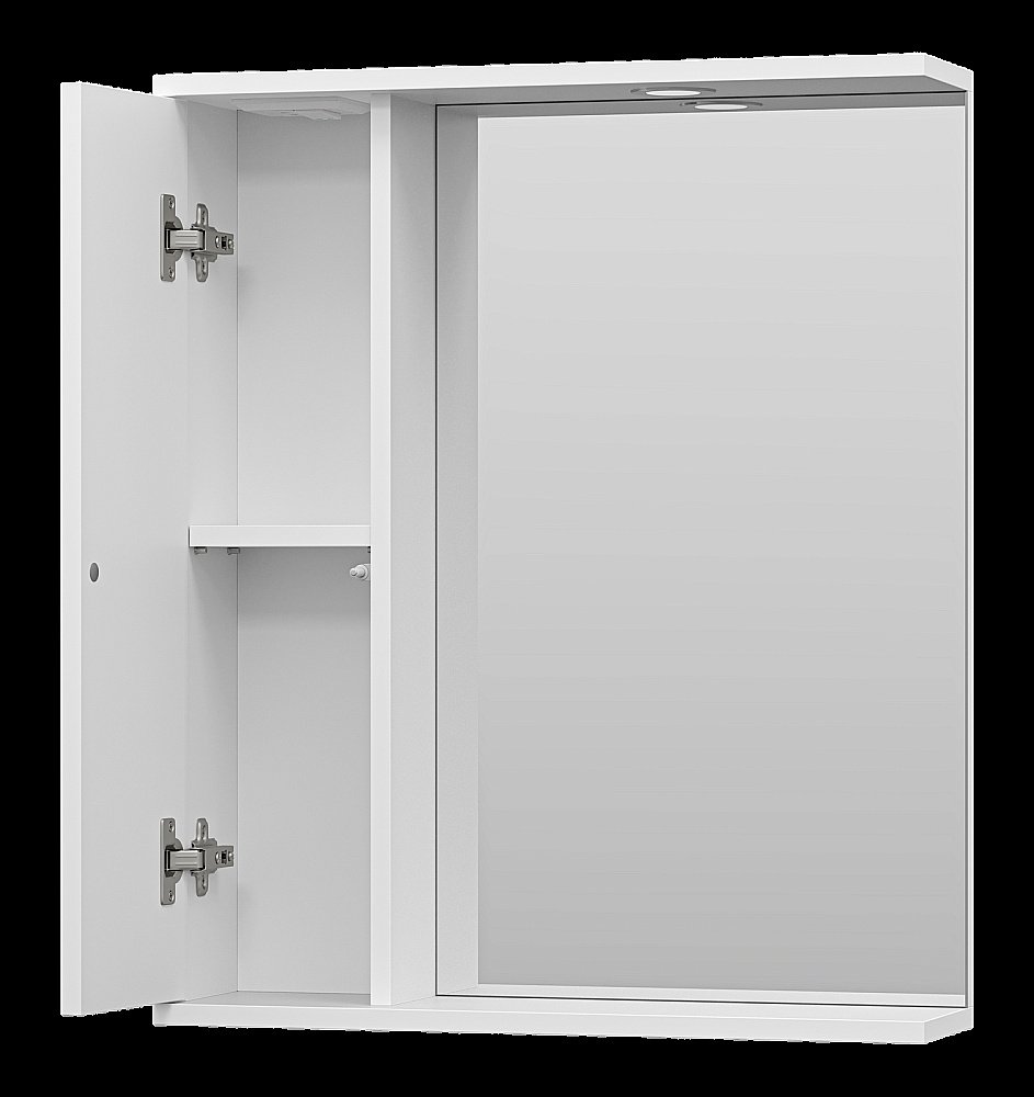 Зеркало со шкафом Misty Лира 60 П-Лир04060-013Л белый в ванную от интернет-магазине сантехники Sanbest