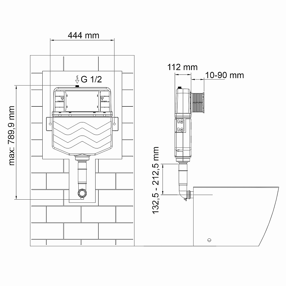 Бачок скрытого монтажа WasserKraft Aller 10TLT.031.ME.GR04 купить в интернет-магазине сантехники Sanbest