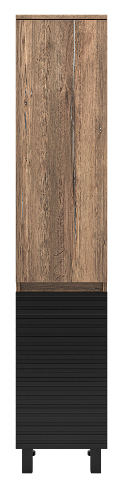 Пенал Brevita Дакота 35 DAK-050350-19/02 черный/темное дерево для ванной в интернет-магазине сантехники Sanbest