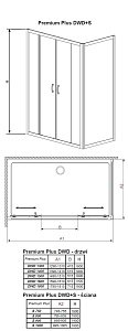 Душевой уголок Radaway Premium Plus DWD+S 150х80 купить в интернет-магазине Sanbest