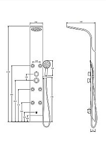 Душевая панель Taliente TA-G-A02Bb+s черная купить в интернет-магазине сантехники Sanbest