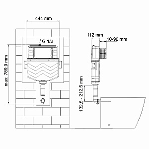 Бачок скрытого монтажа WasserKraft Aller 10TLT.031.ME.GR04 купить в интернет-магазине сантехники Sanbest