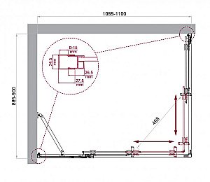 Душевой уголок BelBagno LUCE-AH-21 110х90 стекло прозрачное/профиль хром купить в интернет-магазине Sanbest