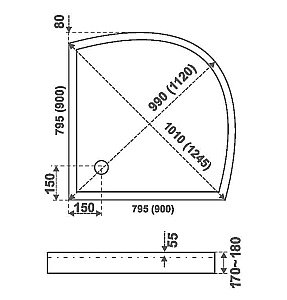 Душевой поддон BAS Плуто 80х80 купить в интернет-магазине Sanbest