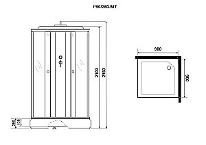 Душевая кабина Niagara Promo P90/26Q/MT 90х90 купить в интернет-магазине Sanbest