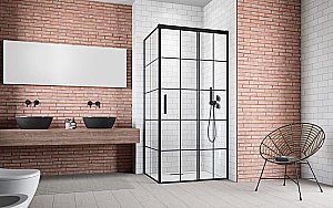 Душевой уголок Radaway Idea Black KDJ Factory 130х70 R стекло прозрачное/профиль черный матовый купить в интернет-магазине Sanbest