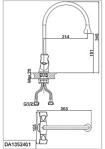 Смеситель для кухни D&K Hessen Grimm DA1382401 купить в интернет-магазине сантехники Sanbest