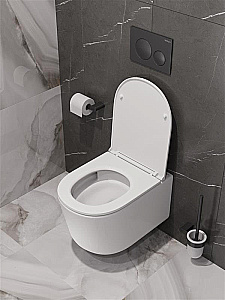 Унитаз подвесной BelBagno Unique BB007CH-TOR/SC белый, безободковый, с крышкой микролифт, слив-торнадо купить в интернет-магазине Sanbest