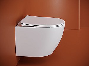 Унитаз подвесной Ceramica Nova Uno CN11001T белый, с крышкой микролифт, безободковый, слив-торнадо купить в интернет-магазине Sanbest