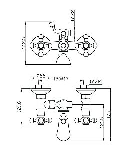 Смеситель для ванны Olive's Girona 01201GR купить в интернет-магазине сантехники Sanbest