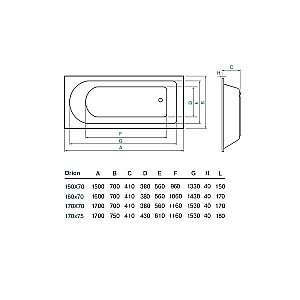 Ванна акриловая Koller Pool Orion 170x70 ORION170X70 белая купить в интернет-магазине Sanbest