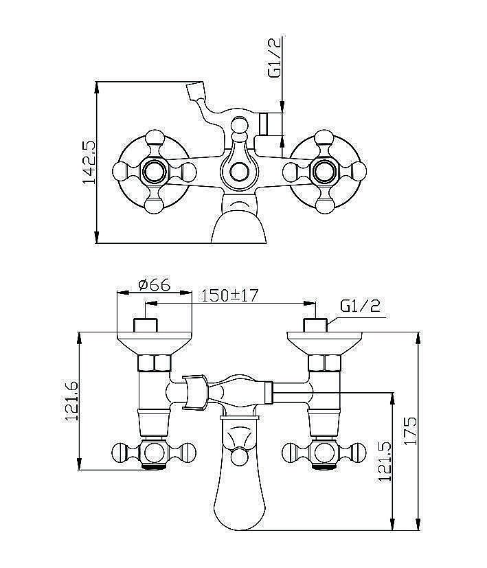 Смеситель для ванны Olive's Girona 01201GR купить в интернет-магазине сантехники Sanbest