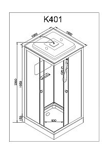 Душевая кабина DTO K401SEL 100x100 с электрикой прозрачная/хром купить в интернет-магазине Sanbest