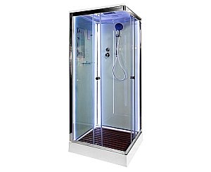 Душевая кабина DTO K408S 80x80 LED с электрикой прозрачная/хром купить в интернет-магазине Sanbest