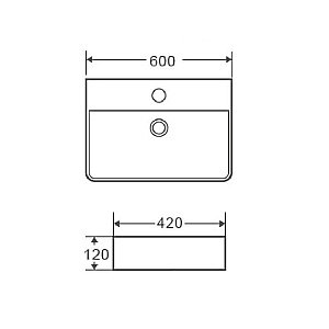 Раковина накладная Azario 60 AZ2173 белая купить в интернет-магазине Sanbest
