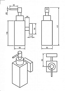 Диспенсер Cezares PRIZMA-SOIS-03/24 золото 24 карат купить в интернет-магазине сантехники Sanbest
