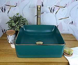 Раковина накладная Bronze de Luxe 40 1063 зеленая матовая купить в интернет-магазине Sanbest