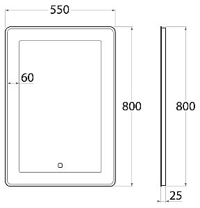 Зеркало с подсветкой ART&MAX LATINA 55x80 в ванную от интернет-магазине сантехники Sanbest