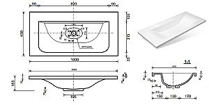 Раковина Эстет Бали 100 цвет по RAL c блестками купить в интернет-магазине Sanbest