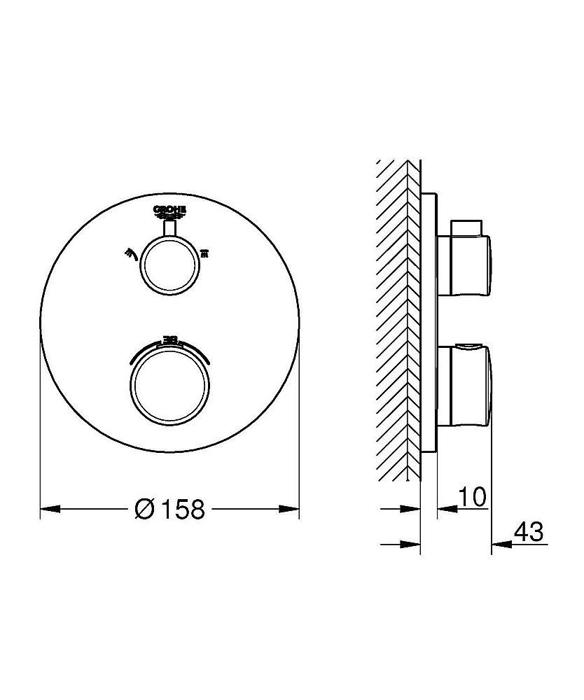 Термостат для душа Grohe Grohtherm 24076000 купить в интернет-магазине сантехники Sanbest