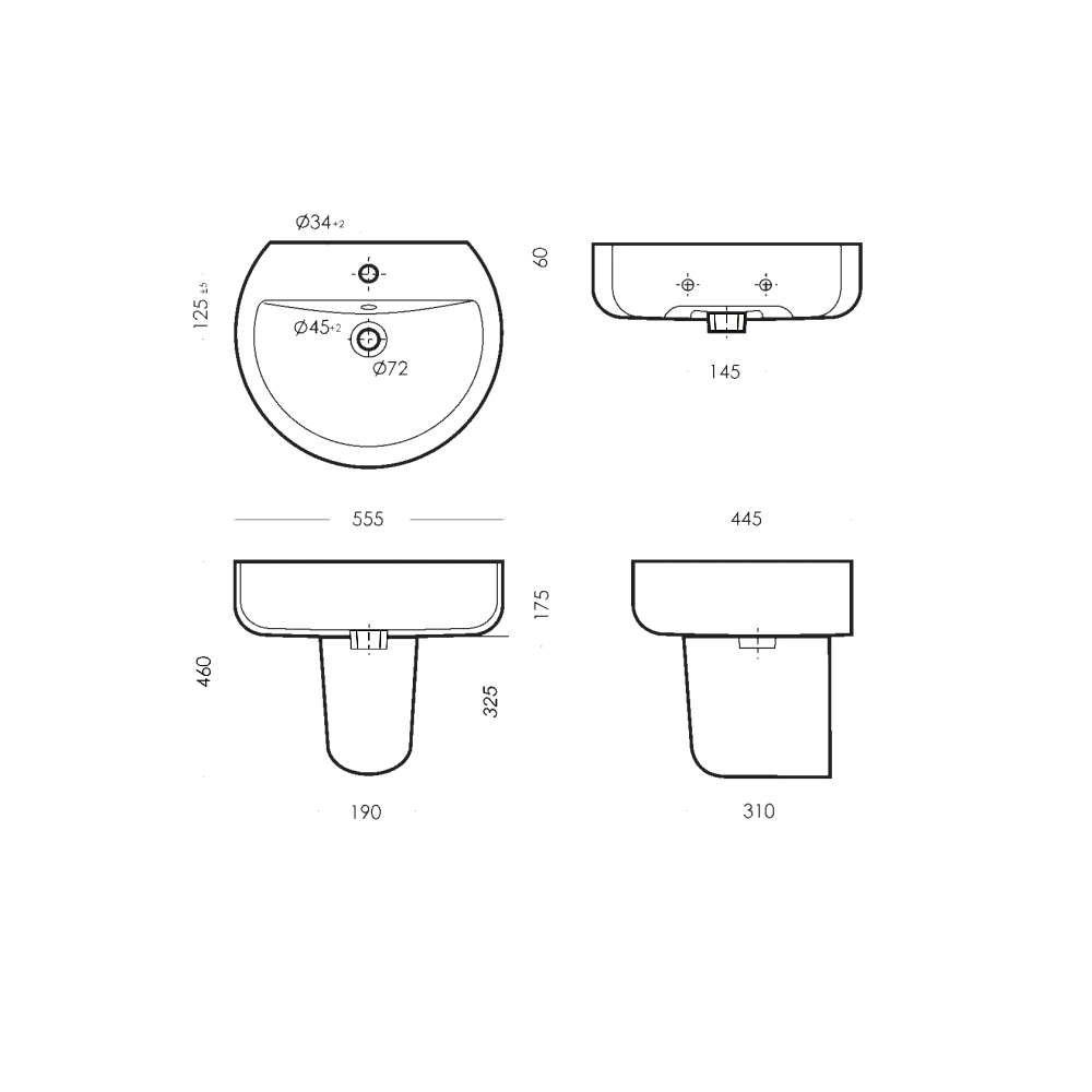 Раковина Sanita luxe Best 55х44 BSTSLWB01 белая купить в интернет-магазине Sanbest