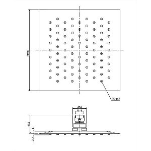 Верхний душ OMNIRES Ultra Slimline WGU220/KCR купить в интернет-магазине сантехники Sanbest