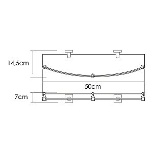 Полка WasserKRAFT Rhin K-8744 никель купить в интернет-магазине сантехники Sanbest