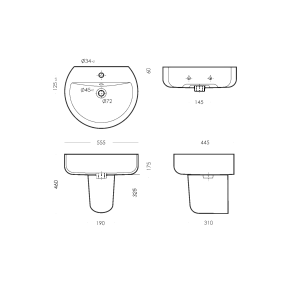 Раковина Sanita luxe Best 55х44 BSTSLWB01 белая купить в интернет-магазине Sanbest