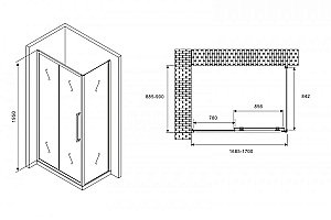 Душевой уголок Abber Schwarzer Diamant AG30170H-S90 170x90 купить в интернет-магазине Sanbest