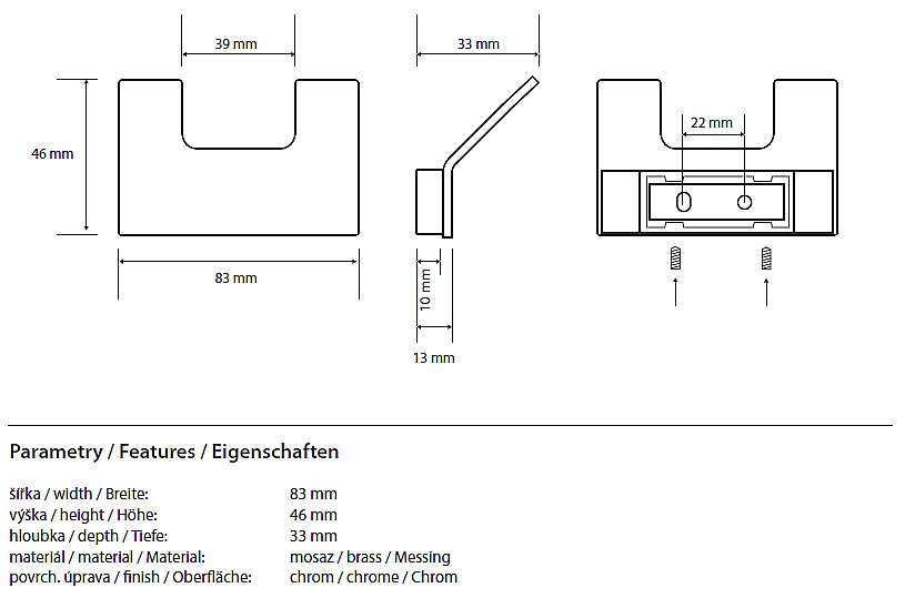 Крючок Bemeta Solo 139106032 купить в интернет-магазине сантехники Sanbest