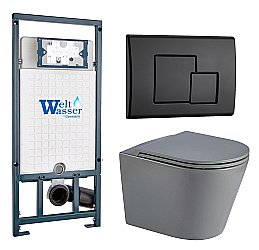 Унитаз с инсталляцией WeltWasser MARBERG 507 + SALZBACH 043 MT-GR + MAR 507 SE MT-BL купить в интернет-магазине Sanbest