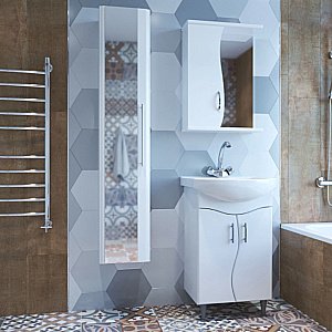 Тумба с раковиной MIXLINE АНГАРА 52 белая для ванной в интернет-магазине Sanbest