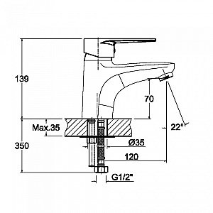 Смеситель для раковины Orange Otto M22-022cr хром купить в интернет-магазине сантехники Sanbest