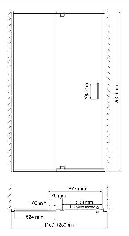Душевая дверь WasserKRAFT Berkel 48P05 120 купить в интернет-магазине Sanbest