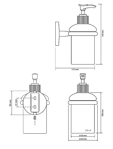 Диспенсер Bemeta Nox 102408020 черный купить в интернет-магазине сантехники Sanbest