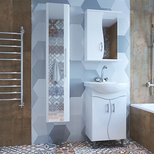 Тумба с раковиной MIXLINE АНГАРА 52 белая для ванной в интернет-магазине Sanbest