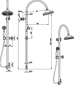 Душевая система Boheme Medici 401 бронза купить в интернет-магазине сантехники Sanbest