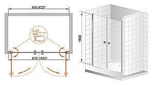 Душевая дверь Cezares ELENA-B-2-90-P-Cr 90 стекло матовое/профиль хром купить в интернет-магазине Sanbest