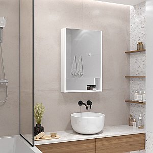 Зеркало-шкаф Art&Max FOGGIA AM-Fog-500-800-1D-R-DS-F-White белый матовый купить в интернет-магазине сантехники Sanbest