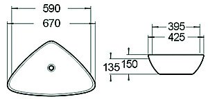 Раковина накладная SantiLine 59 SL-1034 белая купить в интернет-магазине Sanbest