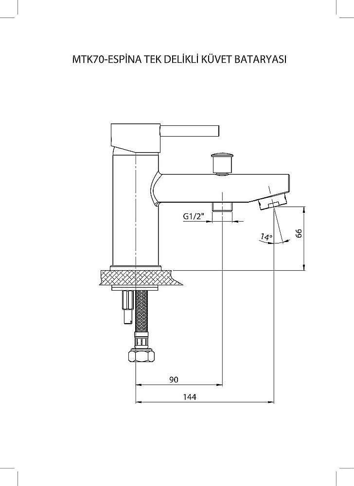Смеситель для ванны GPD ESPINA MTK70 купить в интернет-магазине сантехники Sanbest