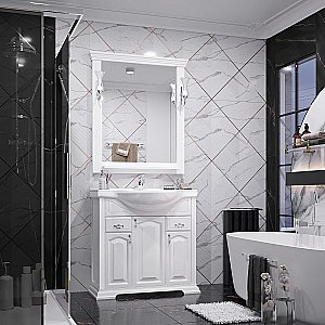 Тумба с раковиной Опадирис РИСПЕКТО 00-00006704 85 белая матовая (9003) для ванной в интернет-магазине Sanbest