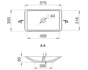 Раковина накладная Salini Callista 03 1101107G 57,5 из искусственного камня S-Sense, белая глянцевая купить в интернет-магазине Sanbest