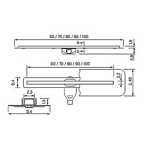 Душевой трап NEW TRENDY VISIO SLIM GOLD 100 OL-0085 матовое золото купить в интернет-магазине Sanbest