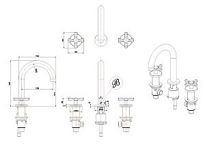Смеситель для раковины Burlington Riviera RIV6 CHR хром купить в интернет-магазине сантехники Sanbest