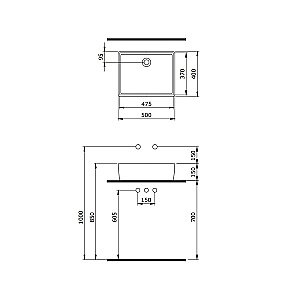 Раковина Berges Ego 50 181001 белая купить в интернет-магазине Sanbest