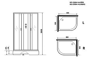 Душевая кабина Niagara Classic NG-33984-14BK 90х80 купить в интернет-магазине Sanbest