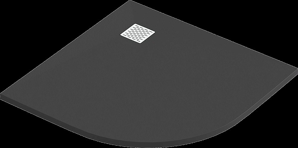 Душевой поддон литьевой Good Door Essentia R 100x100 черный купить в интернет-магазине Sanbest