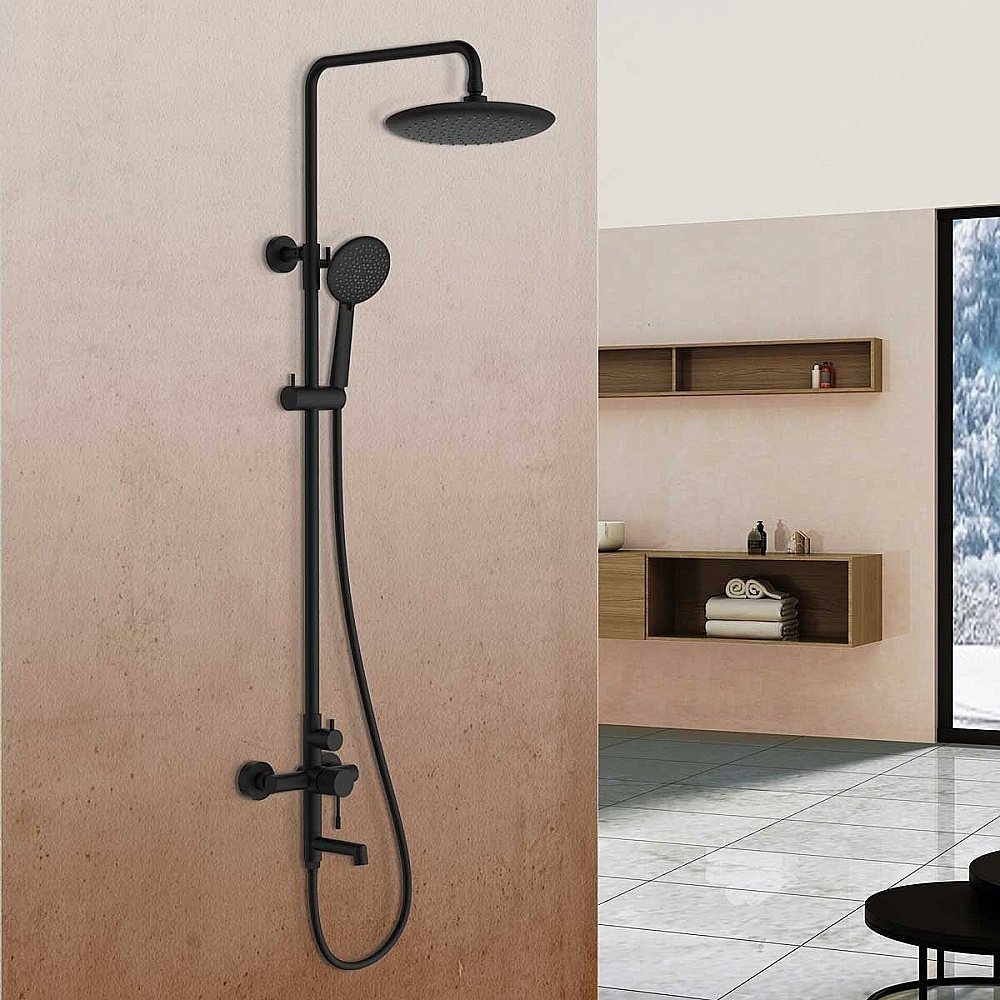 Душевая система Vincea Desire VSFS-1D1MB черная матовая купить в интернет-магазине сантехники Sanbest